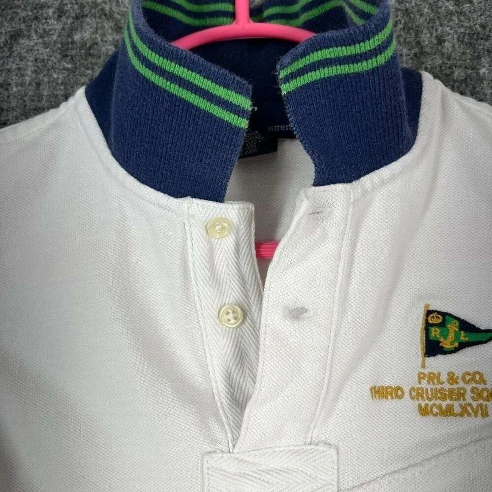 Polo Ralph‎ Lauren Shirt Boys 4 Youth White Sailing Third Cruiser Squadron Rugby